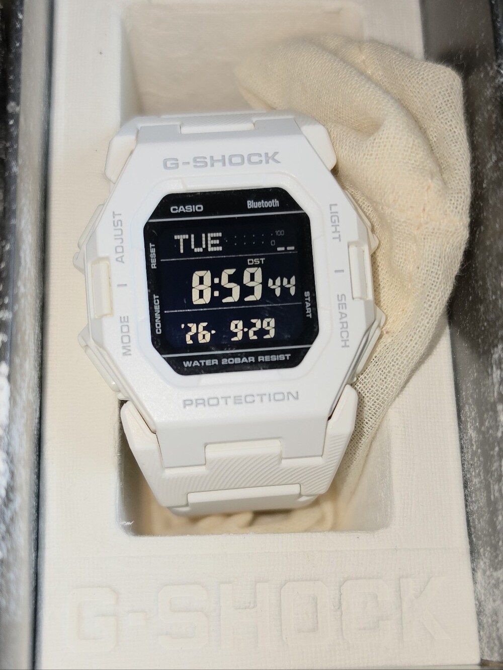 Casio G-Shock GD-B500 White Bluetooth Watch